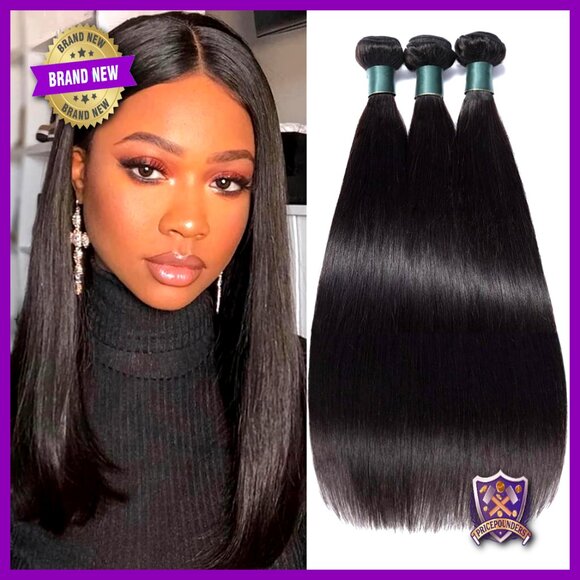 Brazilian Virgin Human Hair Bundles 12 14 16 Inch 100% Unprocessed Weave